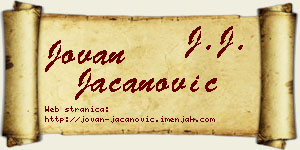 Jovan Jacanović vizit kartica